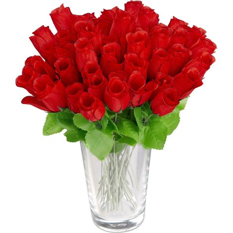 Rosas artificiales rojas, 48 uds.