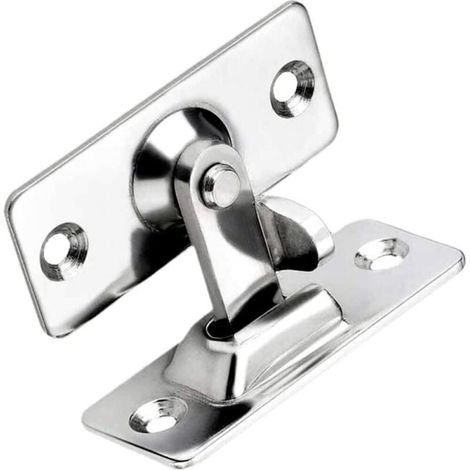 90-Grad-Schiebetürschlossriegel, Edelstahl, rechtwinklig, Sicherheitswinkelschloss, Türfaltschnalle für Schiebetür, Silber (1/5)
