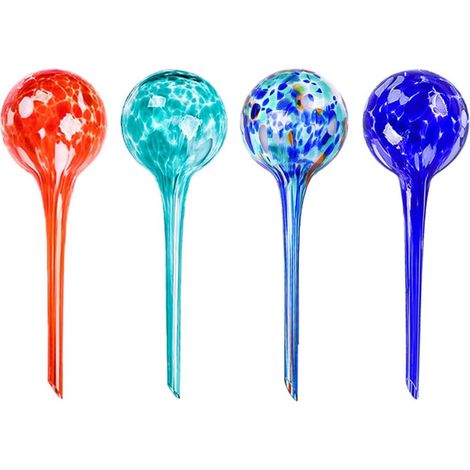 CCYKXALot de 4 Globes d'arrosage pour Plantes,arrosage Automatique,dispositifs d'arrosage pour Plantes en Verre coloré soufflé à la Main (1/5)