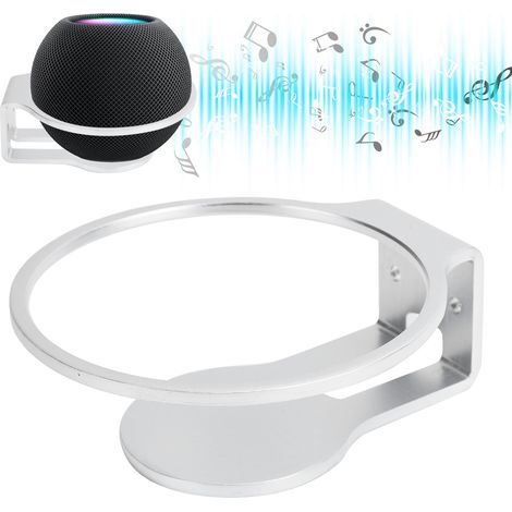 Support Murale pour Enceinte Mini, Support en Alliage d'Aluminium pour HomePod Mini, Support Mural Argenté pour Haut-Parleur Compact (1/5)