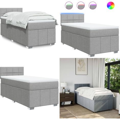 vidaXL Boxspringbett mit Matratze Hellgrau 80x200 cm Stoff (1/5)