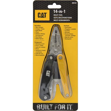 Caterpillar – Coffret multi-outils 14 en 1 – Acier inoxydable – Longueur ouvert 19 cm – Poids 323g – Outils pour travaux intensifs (1/3)