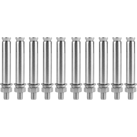 Lot de 10 vis d'expansion M8x80 en acier inoxydable 304, accessoire pour outil à main