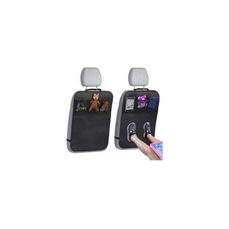 Alfombrillas protectoras con bolsas de almacenamiento - Juego de dos piezas de protectores para el asiento trasero de coches, SUV, furgonetas o camiones - Accesorios de seguridad infantil - Protectore
