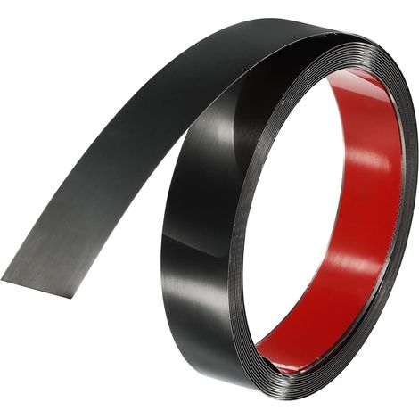 Moulures décoratives autocollantes en acier inoxydable - Barre métallique flexible autocollante pour mur, armoire, bord de carrelage, cheminée, bord de miroir et décoration de bricolage (titane noir (1/5)