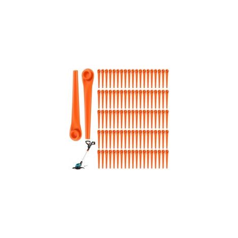ot de 100 Lames de Rechange en Plastique pour Coupe-Bordures Gardena 9823 9825 9820 9821 Lames débroussailleuse 70mm