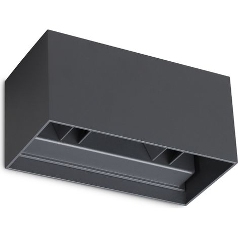 Applique Da Parete Contemporaneo Atom Alluminio Nero Led 25W 3000K Ip54
