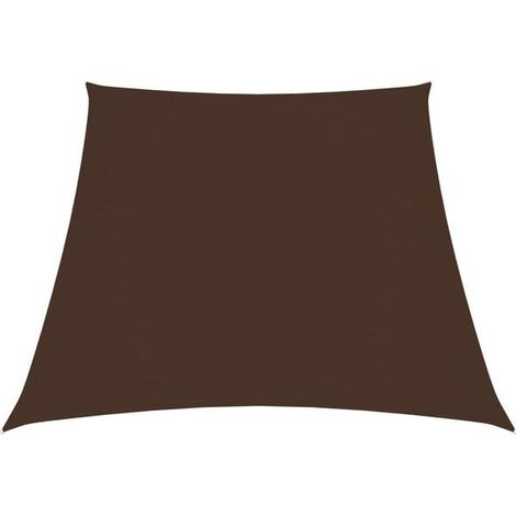 Toile de parasol, tissu Oxford, forme trapézoïdale, 2/4 mètre x 3 mètres, marron. (1/5)