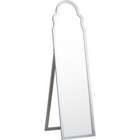Espejo de pie plateado 40 x 150 cm MDF soporte marco decorativo moderno Chatillon