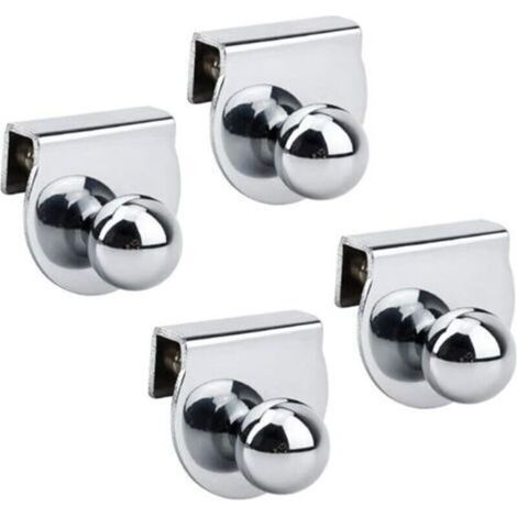 Lot de 4 poignées de porte en verre, sans perçage, pour vitrines, meubles, armoires en verre (1/4)