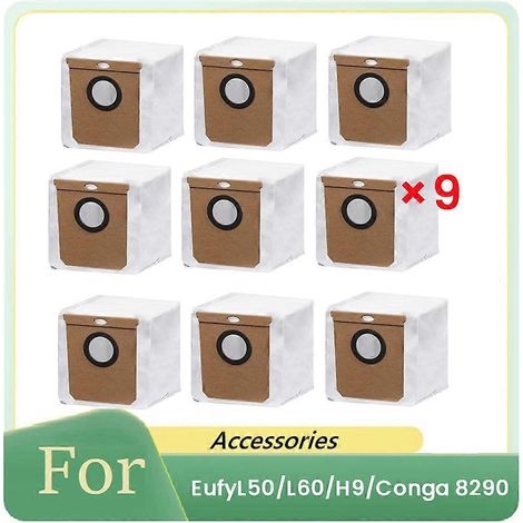 9 Dust Bags pour Eufy L50/L60/H9/Conga 8290 Sweeper Accessoires Built to Last and Work Well (1/5)