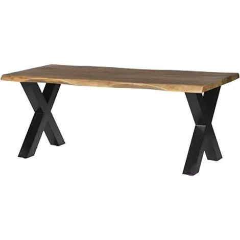 Table à manger 190 x 90 cm manguier pieds en X (1/5)