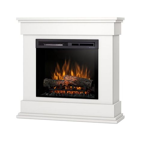 Camino Elettrico Riscaldante Da Pavimento Autoportante a LED - 23" - Bianco opaco - 93 x 90 x 29 - LENOX (1/5)