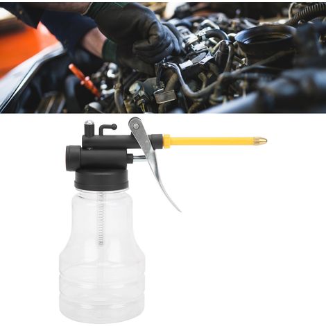 Pistolet à huile, bidon d'huile domestique, distributeur d'huile à buse longue et courte, remplisseur d'huile manuel transparent haute pression, pistolet à huile lubrifiante à tube court. (1/5)