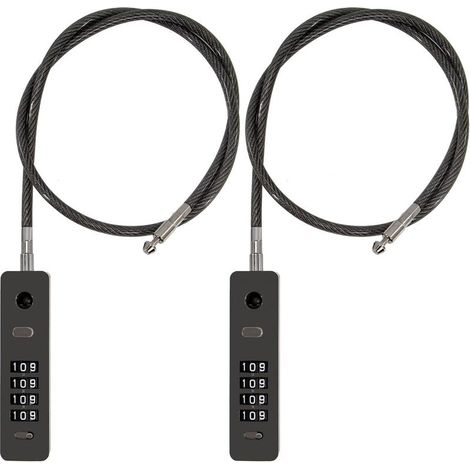 4-stelliges Stahlseil-Zahlenschloss, 1/5 Zoll Durchmesser, 23 Zoll Länge, geeignet für Schränke, Spinde, Zäune, Werkzeugkästen und Türen (1/5)