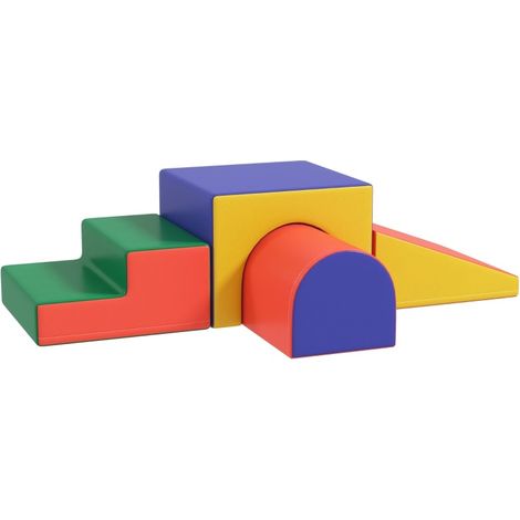Set de 4 bloques blandos para trepar y deslizarse, polipiel, multicolor, 1-3 años (1/5)