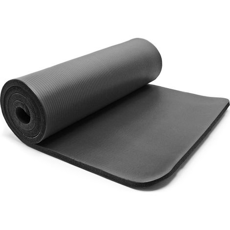 Wiltec Yogamatte schwarz 190x100x1,5cm Turnmatte Gymnastikmatte Bodenmatte rutschfest extradick
