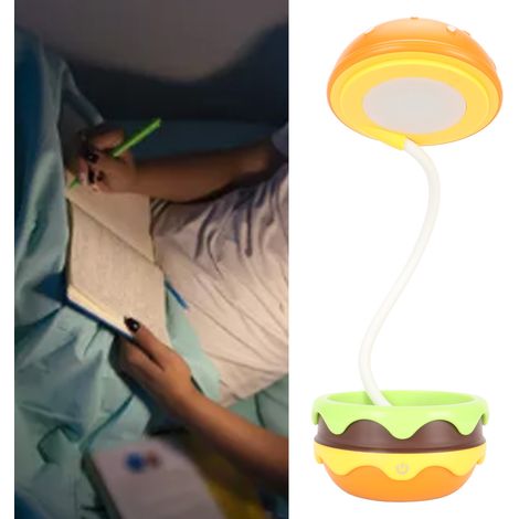 Veilleuse hamburger créative, lampe de table hamburger, lampe sur pied extensible et souple, lampe flexible, lampe d'ambiance, lampe cadeau, rangement (1/5)
