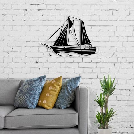 METAL WALL ART NO:30 SAIL - Black