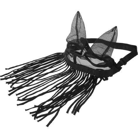 Anti-mouches pour Chevaux Taille M en Polyester avec Protection Oreilles et Franges, Léger et Solide, Protection Optimale Moustiques et Taons Pâturage (1/5)