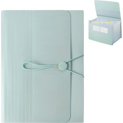 CCYKXARange Document Bureau, Trieur A4 26 Compartiments, avec Couvercle, Range Document Plastique, Extensible Organiseur Dossiers Accordéon(Vert Clair) (1/5)