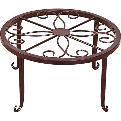 Support Pour Pot De Fleurs - En Fer Forgé Anti-Rouille - Trépied Pour Intérieur Et Extérieur - Diamètre 24 Cm - 1 Pièce (1/5)
