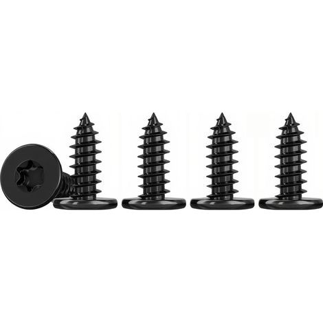 50 Pièces Mince Vis Autotaraudeuses à Tête Plate Noir M3x10mm Vis Torx à Bois Inox 304 Vis Placo M3, EntièRement Fileté