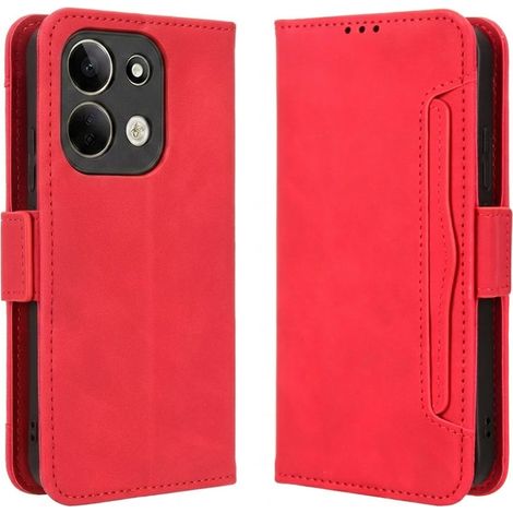 Funda tipo libro para Xiaomi Redmi 17 4G/5G, con ranura para tarjeta, color rojo. (1/5)