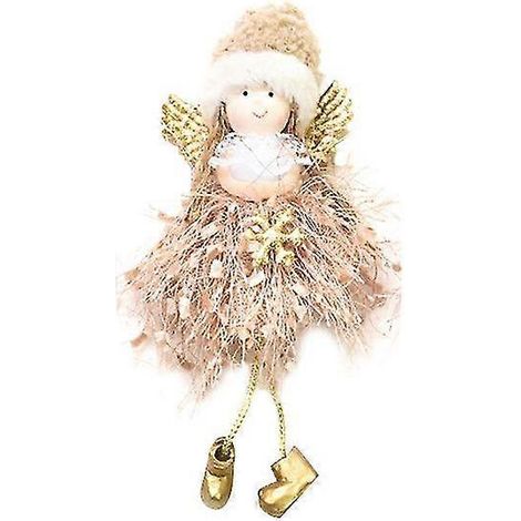 Décorations De Fête Nouveau Pendentif Sapin De Noël Poupée Ange En Tissu Ornement De Fenêtre Q (1/5)