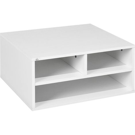 Support Imprimante 3 Compartiments 47x40x22,5 cm Blanc (1/5)