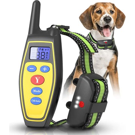 collier anti aboiement chien — Collier d'éducation électrique rechargeable avec télécommande (1/5)