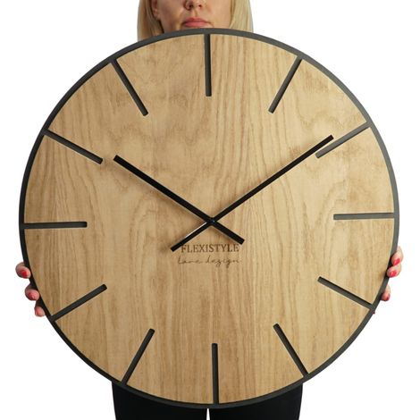 Grande horloge murale en bois, 60 cm (1/5)