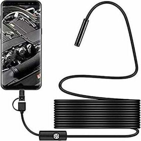 USB-Schlangeninspektionskamera, 2,0 MP IP67 wasserdichtes USB-C-Endoskop, Typ-C-Kamera mit 8 einstellbaren LED-Leuchten
