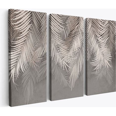 Tableau triptyque - Feuilles de palmiers (1/4)