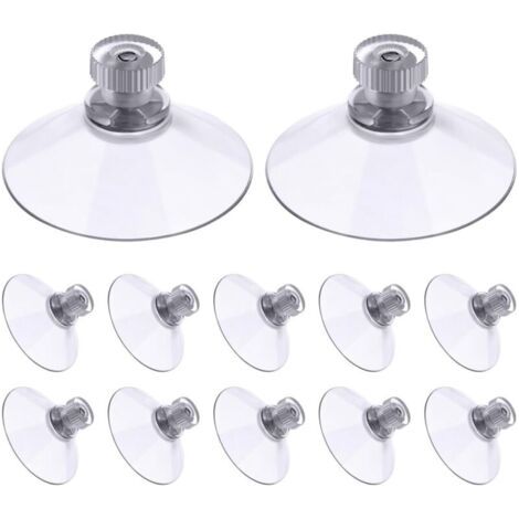 Lot de 30 Ventouses avec Filetage et écrous moletés 41 mm, Transparentes, pour Voiture, Camping, vitre, Pare-Soleil