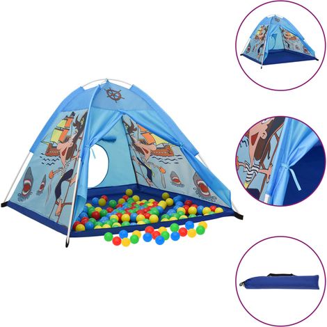 Spielzelt für Kinder, Kinderzelt, Faltbares Kinderspielzelt Blau 120x120x90 cm KLI71440 BonneVie (1/5)