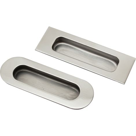 Edelstahl Griffmuschel hochglanzpoliert Griffmulde Muschelgriff Möbelgriff Chrom eckig (1/2)