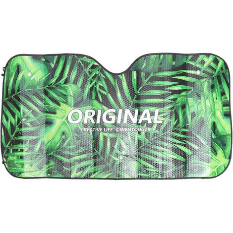 Pare-soleil de pare-brise de voiture, protection UV, pare-soleil pliable, motif dessin animé, protection contre le gel et la neige (vert)-Green (1/3)