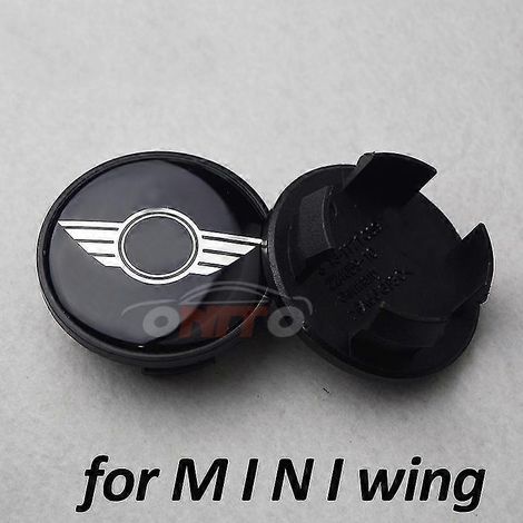 Lot de 4 emblèmes de logo de voiture de 54 mm pour jantes, cache-moyeux et étiquettes pour housses de voiture Mini Wing (R50, R52, R55, R56, R57, R58, R59, R60, R61).
