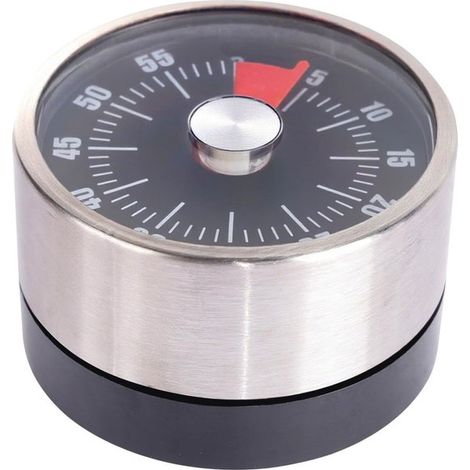 Timer da cucina meccanico con allarme, conto alla rovescia di 60 minuti per cucinare e cuocere al forno, segnale acustico forte, facile da pulire (nero) (1/5)