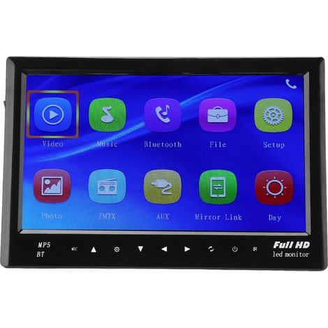 Écran TFT 7 pouces Rétroviseur Caméra Recul AV 2 Entrées Bluetooth Touche Tactile Vision Nocturne Angle Large 120° pour Voiture avec Caméra (1/5)