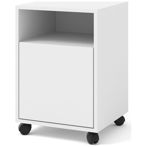 Meuble sous bureau 41x40x59 cm sur roulettes blanc mat BIMOFFICE (1/5)