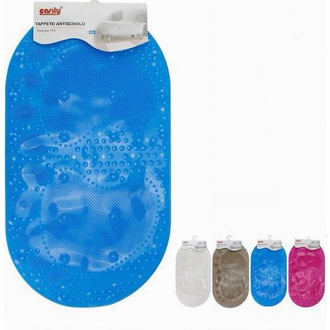 Cleafe - Tappeto Tappetino Pvc Con Impronte Antiscivolo Vasca Bagno Doccia 67x36 Cm 59630 - (1/3)