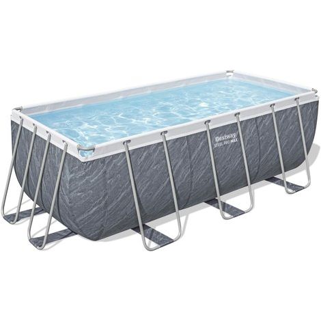 Kit Piscina fuori terra tubolare BESTWAY - Steel Pro Max - 412 x 201 x 122 cm - Rettangolare (Filtro a cartuccia, scala, 1 car)