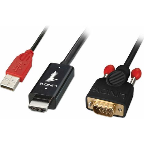 Lindy 41455 HDMI-zu-VGA-Kabel schwarz 1 Meter