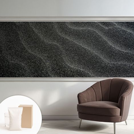 Papier peint intissé mural avec imprimé motifs décoratifs - style contemporain - Colle incluse gratuite Vagues de sable 250x104 cm (1/5)