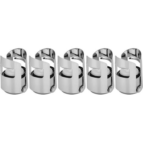 Set mit 5 Edelstahl-Schnappverschlüssen für Wein und Champagner, Küchen- und Barzubehör (1/5)