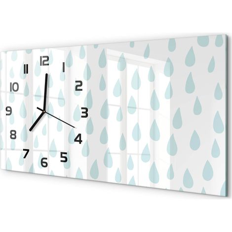 Horloge Murale Salle à Manger 60x30 cm Verre Trempé Design Contemporain Gouttelette (1/5)