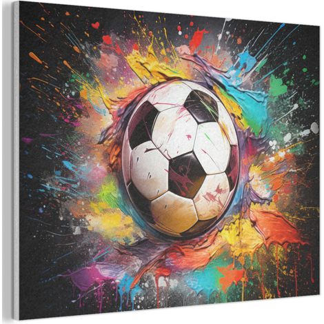 Acoustic Felt Wall Art Soccer - Paint - Colors - Black - White 80x60 cm (1/5)