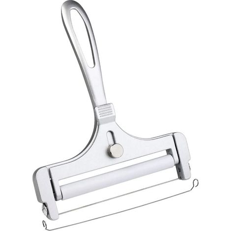 Trancheuse à fromage en fil d'acier inoxydable, trancheuse à fromage à épaisseur réglable, adaptée aux fromages à pâte molle et aux fromages semi-durs (argent givré) 5,9 x 4,5 pouces (1/5)